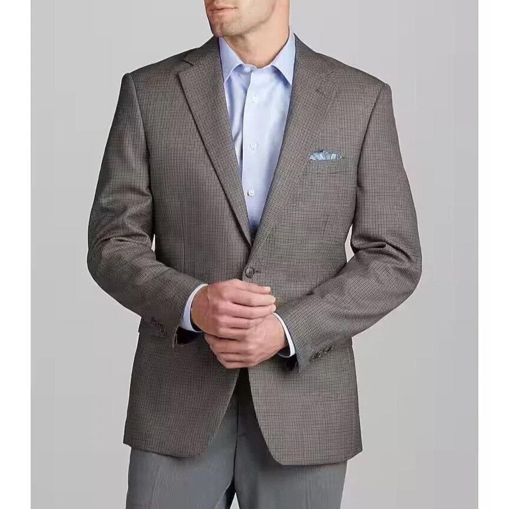 Jos A Bank Mens Blazer 42R Traditional Fit Check Sportcoat D040214